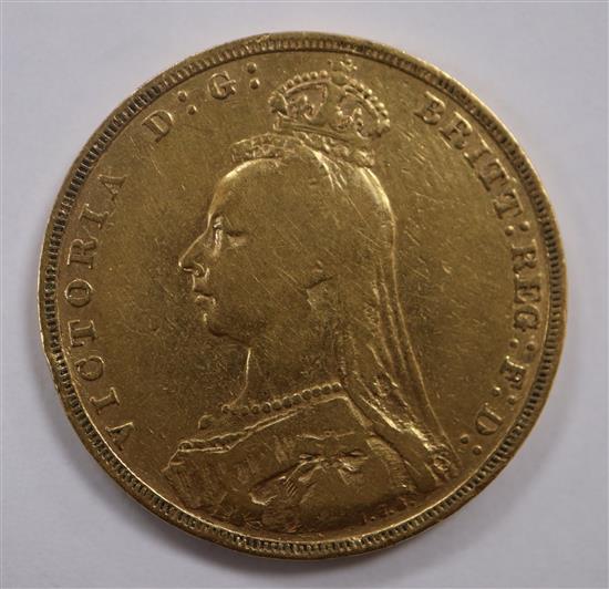 A Victoria gold sovereign 1892, F